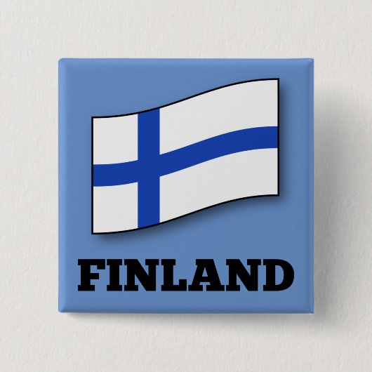 Badge Carré 5 Cm Drapeau de la Finlande conception personnalisée (Devant)