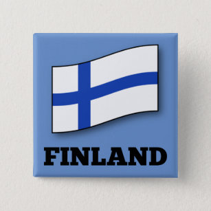 Badge Carré 5 Cm Drapeau de la Finlande conception personnalisée