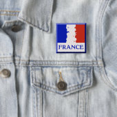 BADGE CARRÉ 5 CM DRAPEAU DE LA FRANCE (En situation)