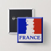 BADGE CARRÉ 5 CM DRAPEAU DE LA FRANCE (Devant & derrière)