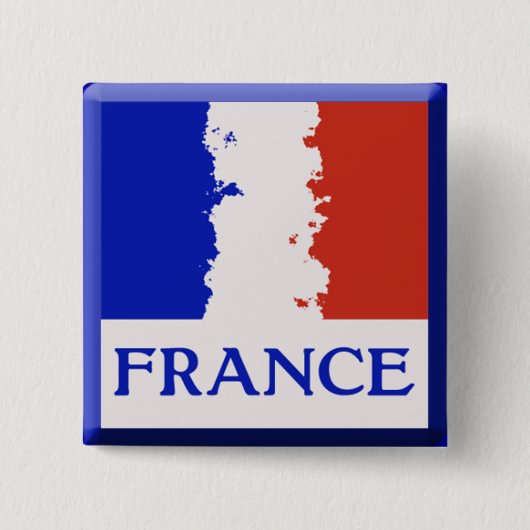 BADGE CARRÉ 5 CM DRAPEAU DE LA FRANCE (Devant)