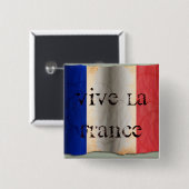 Badge Carré 5 Cm Drapeau de la France (Devant & derrière)