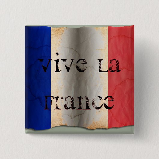 Badge Carré 5 Cm Drapeau de la France (Devant)