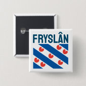 Badge Carré 5 Cm Drapeau de la Frise (Devant & derrière)