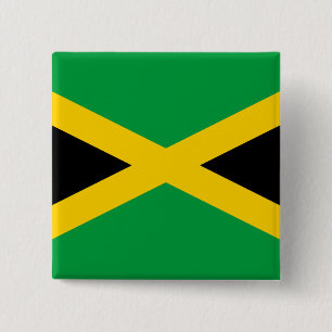 Badge Carré 5 Cm Drapeau de la Jamaïque