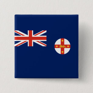 Badge Carré 5 Cm Drapeau de la Nouvelle-Galles du Sud (État austral