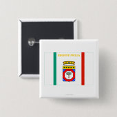 Badge Carré 5 Cm Drapeau de la Puglia (Devant & derrière)