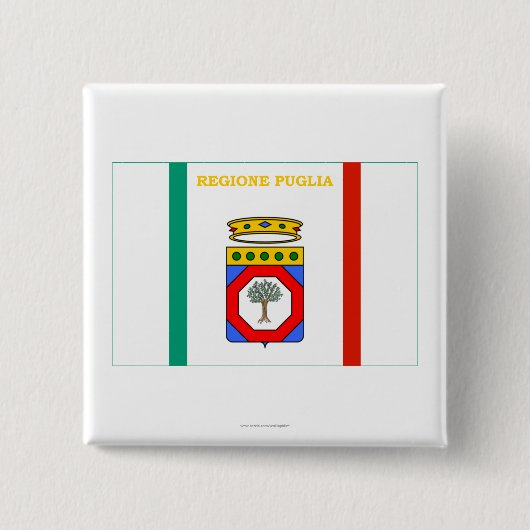 Badge Carré 5 Cm Drapeau de la Puglia (Devant)