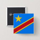 Badge Carré 5 Cm Drapeau de la République démocratique du Congo (Devant & derrière)