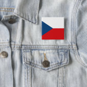 Badge Carré 5 Cm Drapeau de la République tchèque (En situation)
