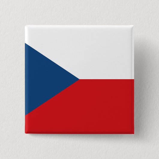Badge Carré 5 Cm Drapeau de la République tchèque (Devant)