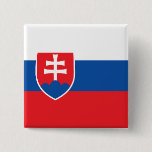 Badge Carré 5 Cm Drapeau de la Slovaquie