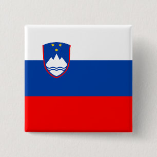 Badge Carré 5 Cm Drapeau de la Slovénie