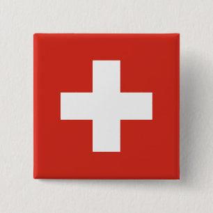 Badge Carré 5 Cm Drapeau de la Suisse