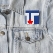 Badge Carré 5 Cm drapeau de la ville de Toronto symbole (En situation)