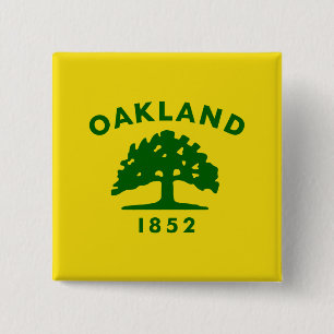 Badge Carré 5 Cm Drapeau de la ville d'Oakland (Californie)