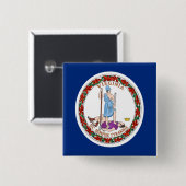 Badge Carré 5 Cm Drapeau de la Virginie (Devant & derrière)