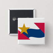 Badge Carré 5 Cm Drapeau de Lafayette, Indiana (Devant & derrière)