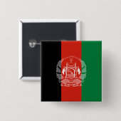 Badge Carré 5 Cm Drapeau de l'Afghanistan (Devant & derrière)