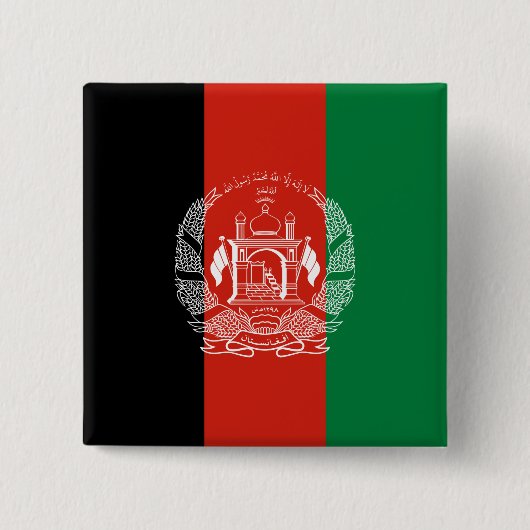 Badge Carré 5 Cm Drapeau de l'Afghanistan (Devant)