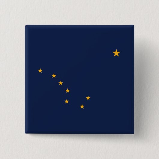 Badge Carré 5 Cm Drapeau de l'Alaska (Devant)