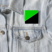 Badge Carré 5 Cm Drapeau de l'anarchisme vert (En situation)