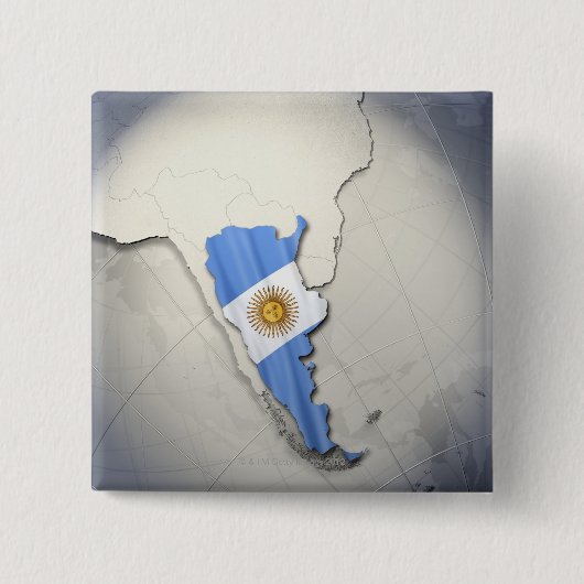 Badge Carré 5 Cm Drapeau de l'Argentine (Devant)