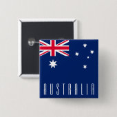Badge Carré 5 Cm Drapeau de l'Australie (Devant & derrière)