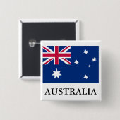 Badge Carré 5 Cm Drapeau de l'Australie (Devant & derrière)