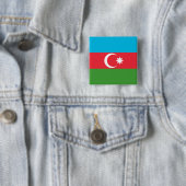 Badge Carré 5 Cm Drapeau de l'Azerbaïdjan (En situation)