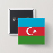 Badge Carré 5 Cm Drapeau de l'Azerbaïdjan (Devant & derrière)