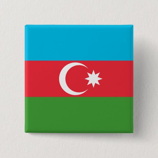 Badge Carré 5 Cm Drapeau de l'Azerbaïdjan (Devant)