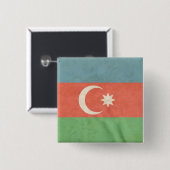 Badge Carré 5 Cm Drapeau de l'Azerbaïdjan (Devant & derrière)
