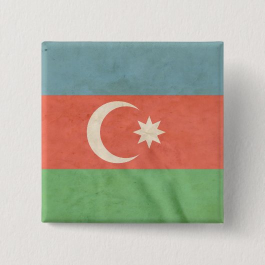 Badge Carré 5 Cm Drapeau de l'Azerbaïdjan (Devant)