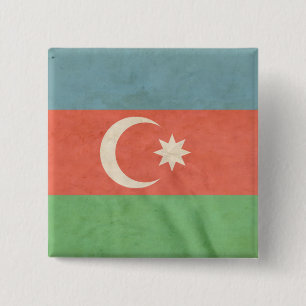 Badge Carré 5 Cm Drapeau de l'Azerbaïdjan