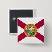 Badge Carré 5 Cm Drapeau de l'État de Floride (Devant & derrière)