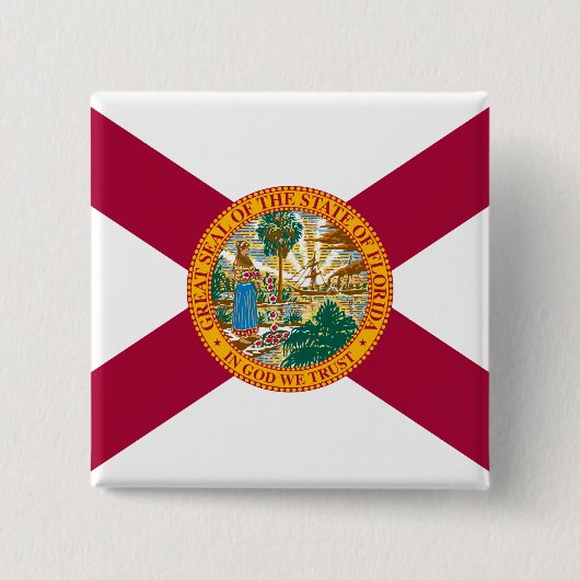 Badge Carré 5 Cm Drapeau de l'État de Floride (Devant)