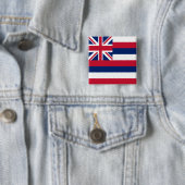 Badge Carré 5 Cm Drapeau de l'État d'Hawaii (En situation)