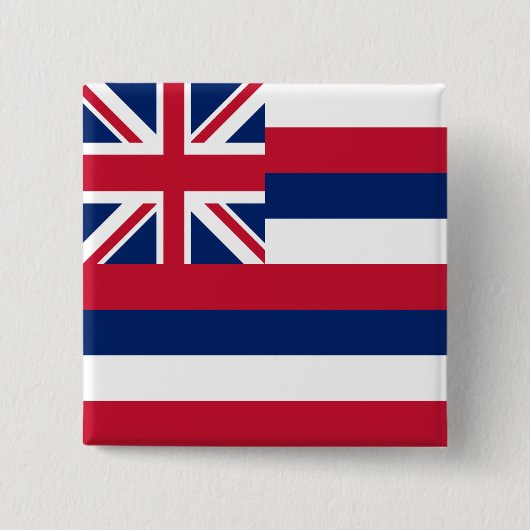 Badge Carré 5 Cm Drapeau de l'État d'Hawaii (Devant)