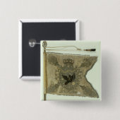 Badge Carré 5 Cm Drapeau de l'infanterie prussienne sous Frederick (Devant & derrière)