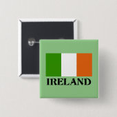Badge Carré 5 Cm Drapeau de l'Irlande (Devant & derrière)