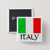 BADGE CARRÉ 5 CM DRAPEAU DE L'ITALIE (Devant & derrière)