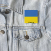 Badge Carré 5 Cm Drapeau de l'Ukraine (En situation)