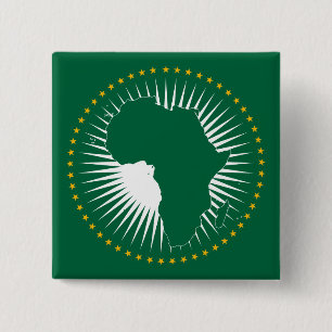 Badge Carré 5 Cm Drapeau de l'Union africaine (Afrique) (Panafrica)