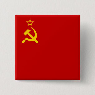 Badge Carré 5 Cm Drapeau de l'Union soviétique URSS Communiste Fauc