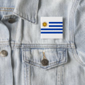 Badge Carré 5 Cm Drapeau de l'Uruguay (En situation)