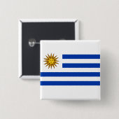Badge Carré 5 Cm Drapeau de l'Uruguay (Devant & derrière)