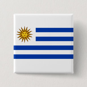 Badge Carré 5 Cm Drapeau de l'Uruguay