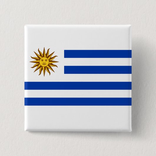 Badge Carré 5 Cm Drapeau de l'Uruguay (Devant)
