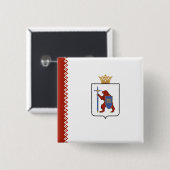 Badge Carré 5 Cm Drapeau de Mari El (Devant & derrière)